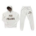 White cheetah print sweatsuit