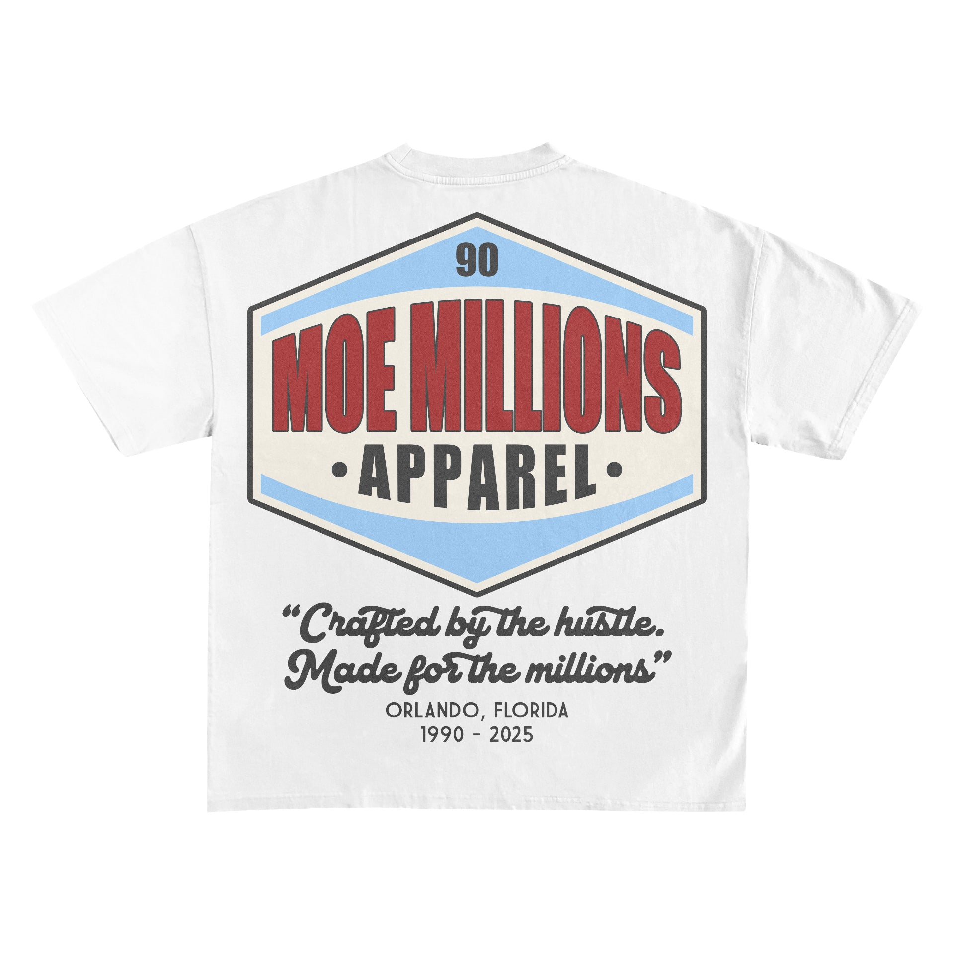 Moe Millions Apparel Tee White - Back