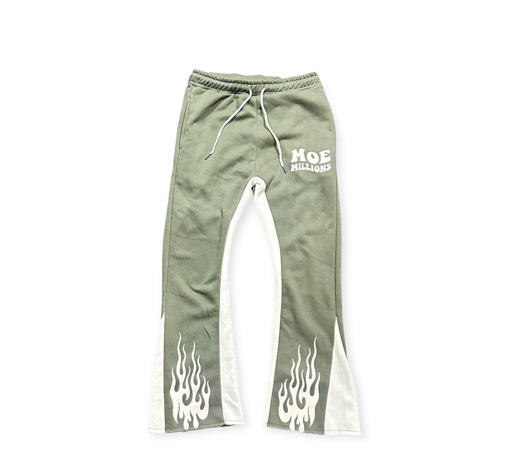 Olive green flare pants